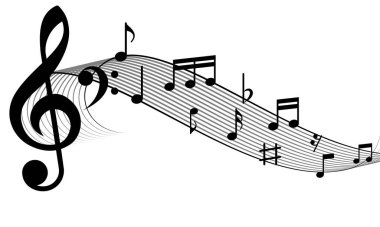 Müziğin güzelliğini ve akışını sembolize eden bir müzik koleksiyonu. Notalar, melodiyi ruha bağlayan ahengi ve ritmi simgeleyen kadronun içinde zarifçe dans ediyor..