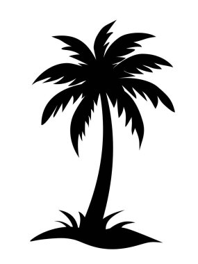 Palmiye ağaçları siluetleri. El çizimi izole çizimler.