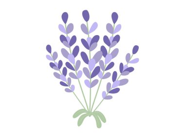 Beyaz arka planda mavi renkli mor renkli küçük çiçekler. El çizimi basit çizim biçimi.