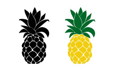 Illustration of pineapple fruit symbol with isolated cartoon style on white background. summer fruits, for a healthy and natural life, Vector illustration.