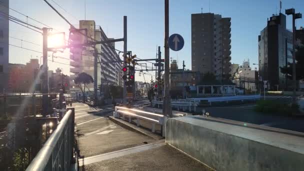Trecerea Căii Ferate Tokyo Shinagawa Noiembrie 2022 — Videoclip de stoc