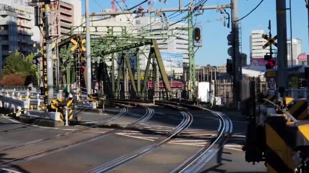 Tokyo Attraversamento Ferroviario Shinagawa Novembre 2022 — Video Stock