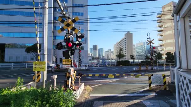 Tóquio Shinagawa Travessia Ferroviária Novembro 2022 — Vídeo de Stock
