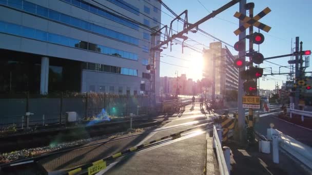 Tóquio Shinagawa Travessia Ferroviária Novembro 2022 — Vídeo de Stock