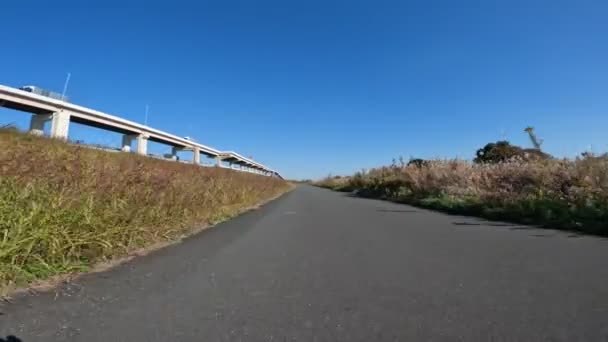 Tokyo Arakawa Jalan Bersepeda 2022 Musim Gugur — Stok Video