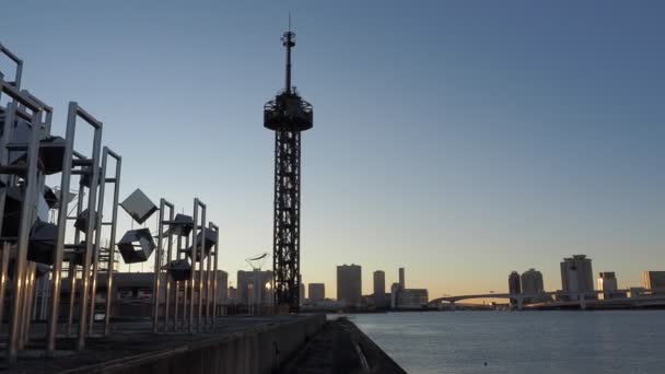 Τόκιο Harumi Wharf Κατεδάφιση Έργο Δεκέμβριος 2022 Νωρίς Πρωί — Αρχείο Βίντεο