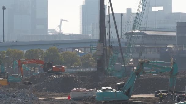 Odaiba Dismantling Tokyo Japan Январь 2023 — стоковое видео
