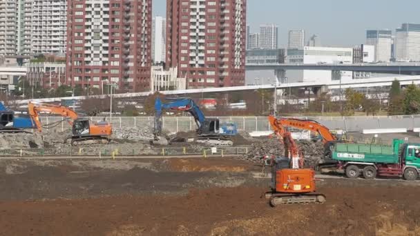 Odaiba Dismantling Tokyo Japon Janvier 2023 — Video