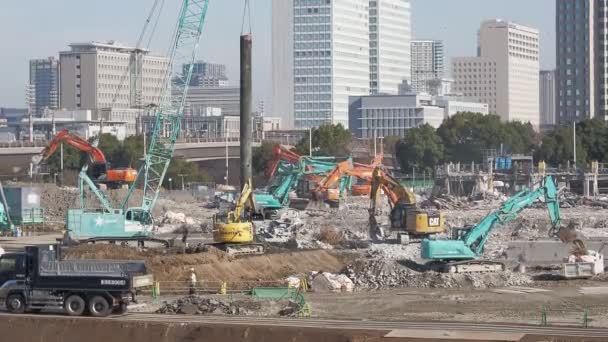 Odaiba Dismantling Tokyo Japon Janvier 2023 — Video