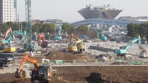 Odaiba Dismantling Τόκιο Ιαπωνία Ιανουάριος 2023 — Αρχείο Βίντεο