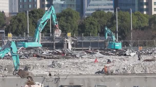Odaiba Dismantling Tokyo Japan January 2023 — Stock Video