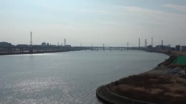 Arakawa nehir yatağı 2023 Şubat, Japonya Tokyo