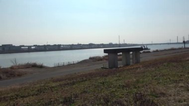 Arakawa nehir yatağı 2023 Şubat, Japonya Tokyo