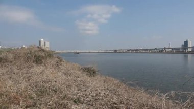 Arakawa nehir yatağı 2023 Şubat, Japonya Tokyo