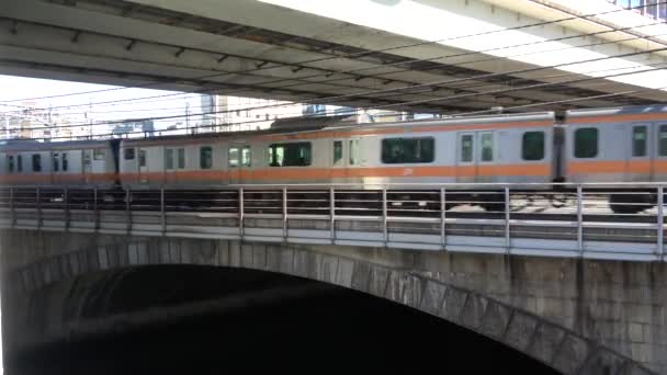 Поїзд Японії Токійський Ландшафт — стокове відео