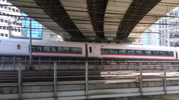 Japonya Çalışan Tren Tokyo Peyzajı — Stok video