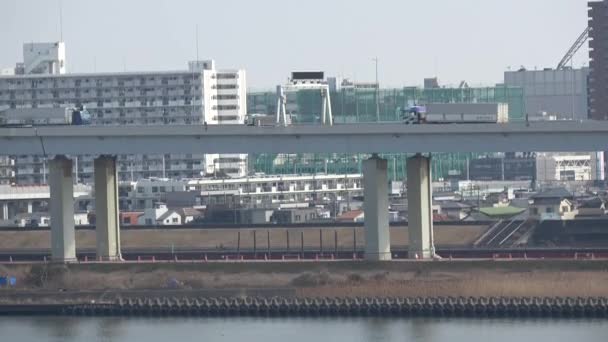 Arakawa Riveread Landscape 2023 February Ιαπωνία Τόκιο — Αρχείο Βίντεο