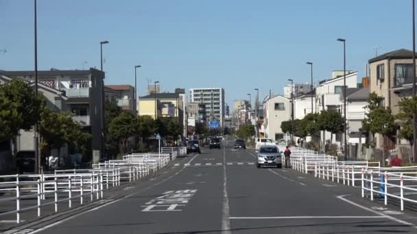 Gamla Edogawa Bron Planerad Byggarbetsplats Japan 2023 — Stockvideo