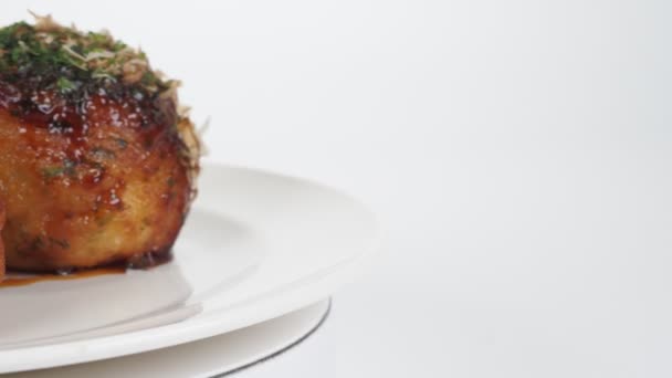 Takoyaki Japon Geleneksel Yemeği Video Videosu — Stok video