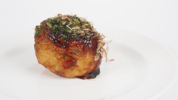 Takoyaki Japanska Traditionell Mat Videoklipp — Stockvideo