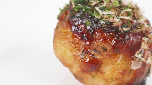 Takoyaki Traditionelles Japanisches Essen Videoclip — Stockvideo