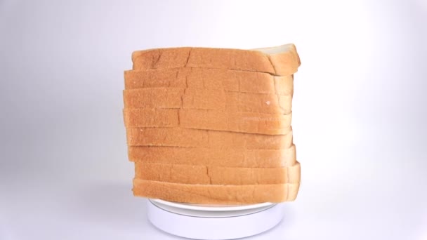 Staplat Bröd Kort Videoklipp — Stockvideo