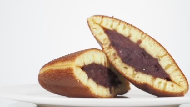 Dorayaki Διατομή Ιαπωνικά Παραδοσιακά Γλυκά — Αρχείο Βίντεο