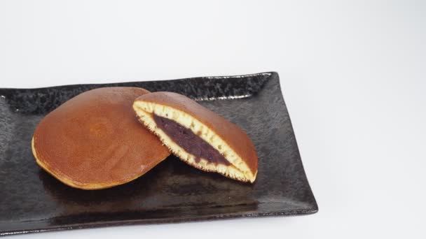 どら焼き断面 日本の伝統菓子 — ストック動画