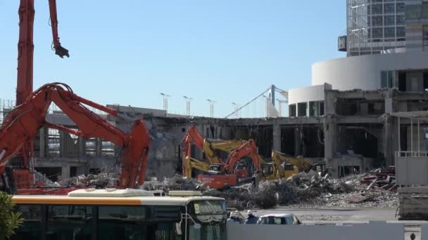Harumi Wharf Demolition Work February 2023 Japan Tokyo — Stock Video
