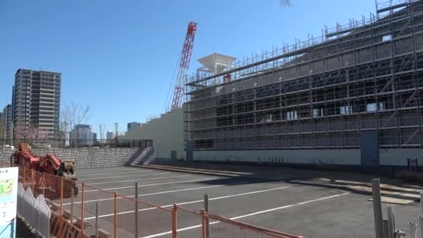 Harumi Wharf Demolition Work February 2023 Japan Tokyo — Stock Video