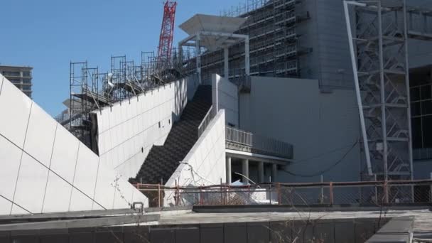 Harumi Wharf Trabajos Demolición Febrero 2023 Japón Tokio — Vídeo de stock