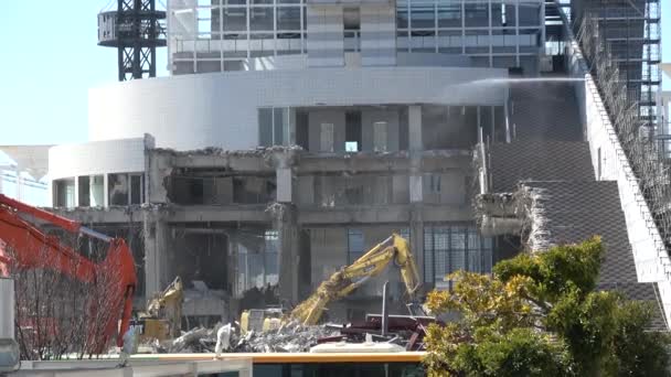 Harumi Wharf Demolition Work February 2023 Jepang Tokyo — Stok Video