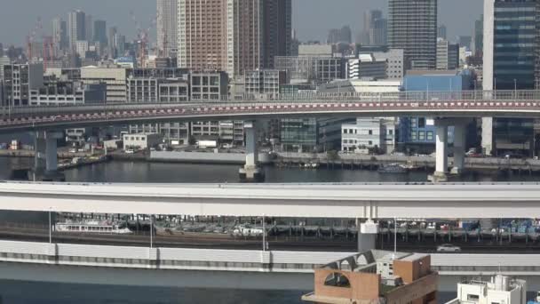 Tokyo Rainbow Bridge Landscape Březen 2023 — Stock video