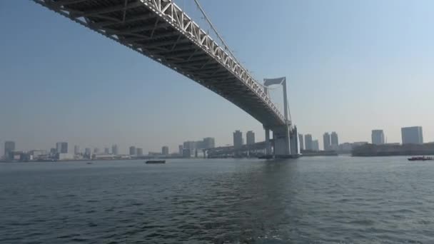 Tokyo Rainbow Bridge Landscape March 2023 — стокове відео