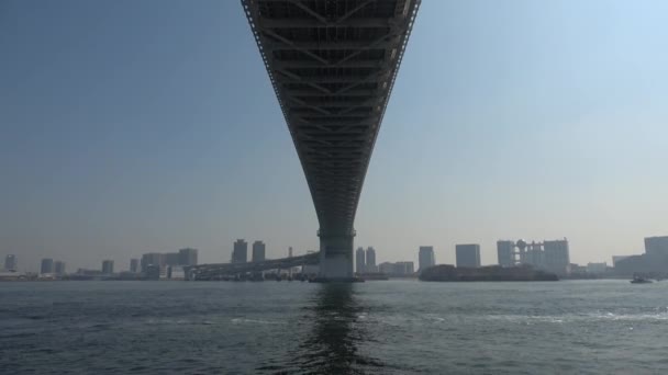 Tokyo Rainbow Bridge Landscape March 2023 — стокове відео