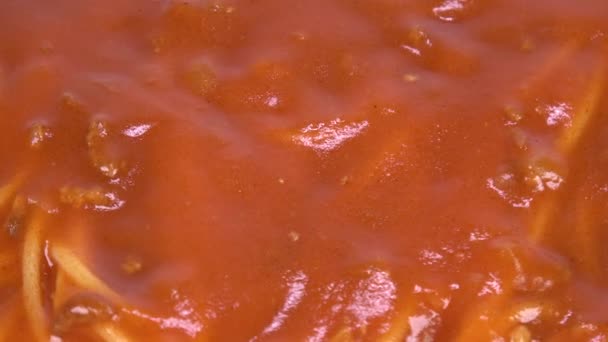 Sauce Viande Pour Pâtes Spaghetti Court Clip Vidéo — Video