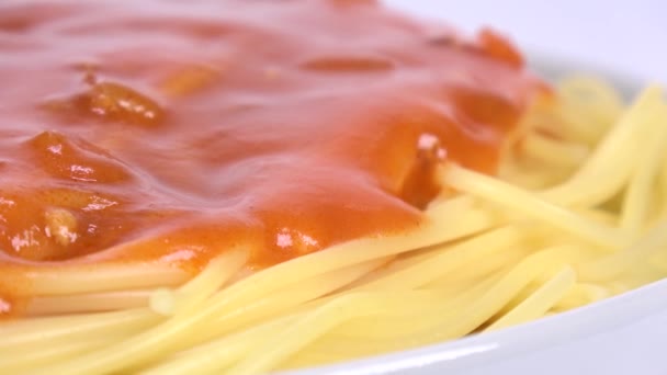 Makaron Sos Mięsny Spaghetti Krótki Film Wideo — Wideo stockowe