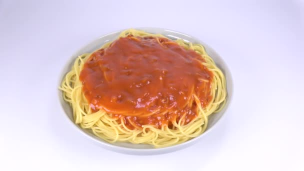 Těstoviny Masová Omáčka Špagety Krátký Videoklip — Stock video