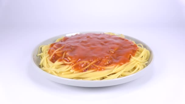 Makaron Sos Mięsny Spaghetti Krótki Film Wideo — Wideo stockowe