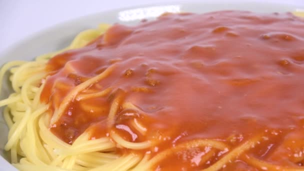 Spaghetti Mit Nudelfleischsoße Kurzer Videoclip — Stockvideo
