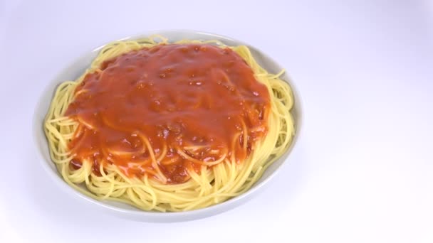 Salsa Carne Pasta Espaguetis Corto Video Clip — Vídeo de stock