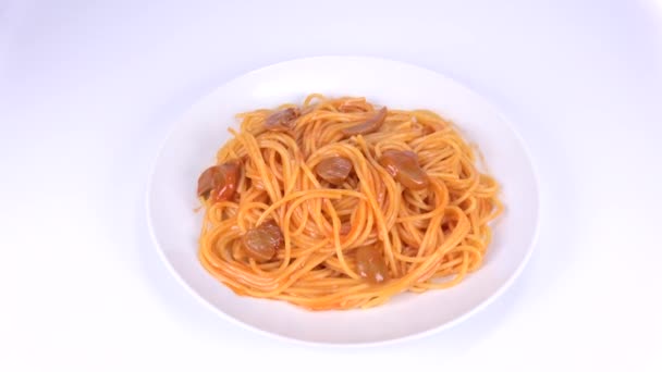 Japansk Spaghetti Napolitana Kort Videoklip – Stock-video