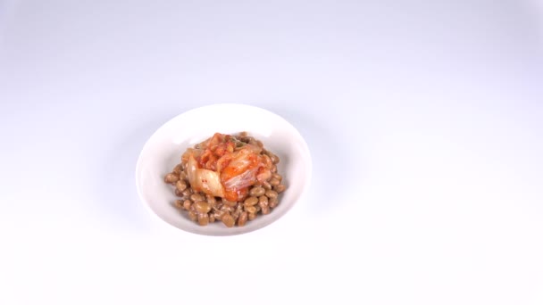 Spicy Kimchi Natto Close Video Clip — стокове відео