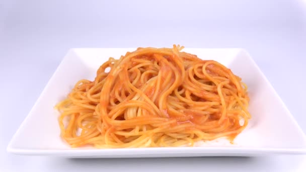 Pasta Krab Tomaat Room Korte Video Clip — Stockvideo
