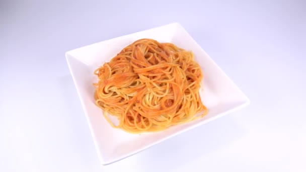 Pasta Crab Tomato Cream Short Video Clip — Stock Video