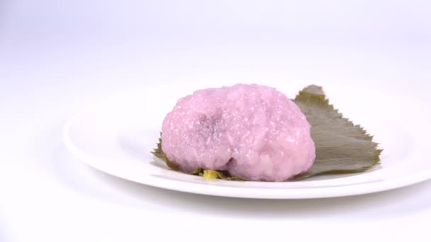 桜餅道明寺 日本の伝統菓子 — ストック動画