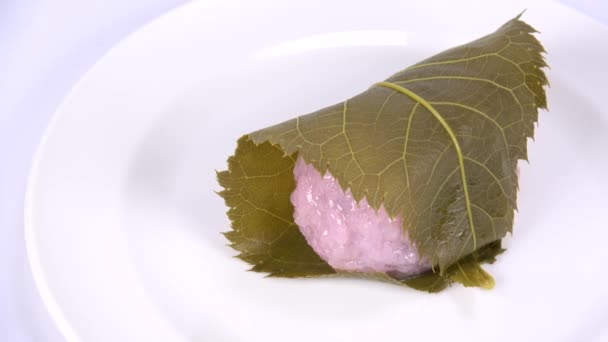 Sakuramochi Domyoji Ιαπωνικά Παραδοσιακά Γλυκά — Αρχείο Βίντεο