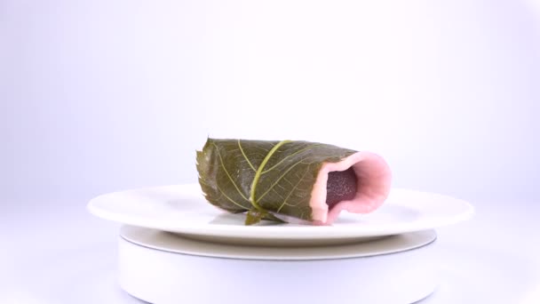 Sakuramochi Chomeiji Japońskie Tradycyjne Słodycze — Wideo stockowe