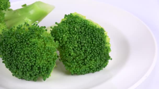 Broccoli Închide Videoclipul Mâncare — Videoclip de stoc