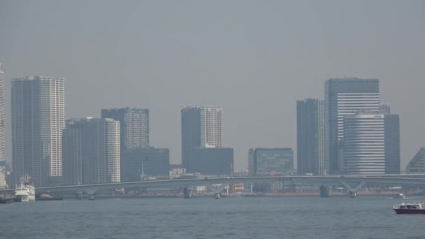 Tokyo Bay Área Paisaje 2023 Primavera — Vídeo de stock